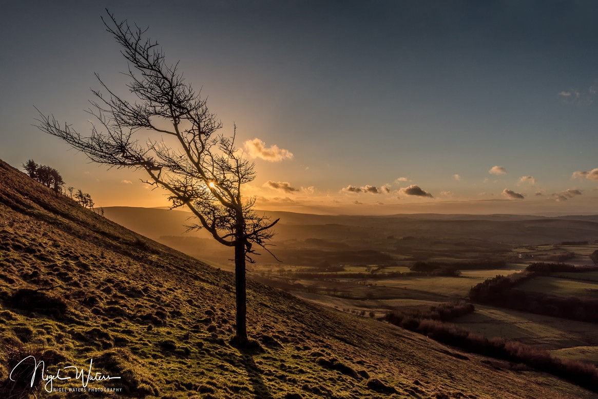 Sunset Photograph over the Brecon Beacons South Wales by Nigel Waters Photography