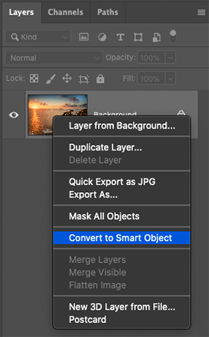 How to Convert to Smart Object from Layer Photoshop